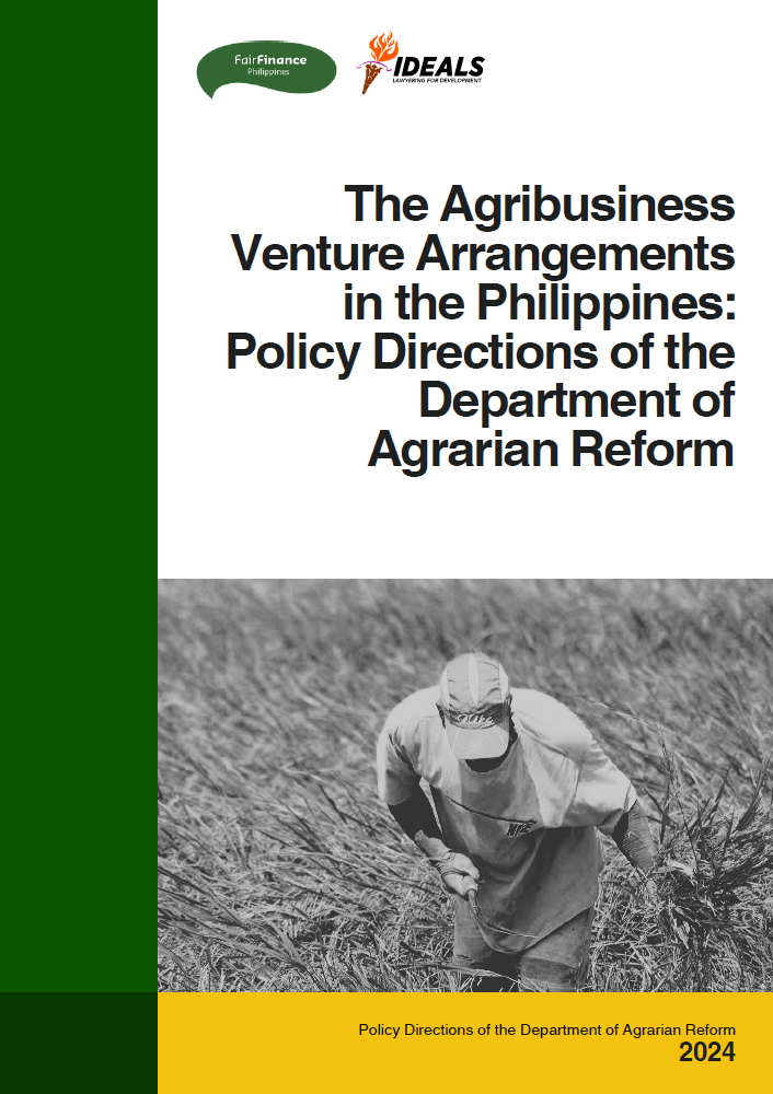 The Agribusiness Venture Arrangements in the Philippines Policy Directions of the Department of Agrarian Reform